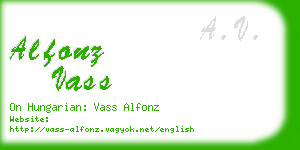 alfonz vass business card